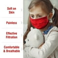 thumbnail image 5 of WeCare Disposable Face Mask, 3-Ply with Ear Loop (50 Individually Wrapped) - For KIDS - Red, 5 of 9