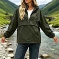 thumbnail image 4 of Trikvn Anorak Jacket Women Hooded Removable Half Zip Lightweight Pullover Windbreaker with Pockets Long Sleeve Loose Outdoor Rain Coat for Hiking, 4 of 9