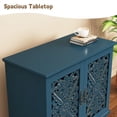 thumbnail image 6 of MROJISC 31.5" Tall 2-Door Openwork Carving Accent Cabinet with Solid Wood Legs, Blue, 6 of 7