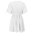 thumbnail image 5 of Conairie Women Swimsuit Coverup Short Sleeve Loose Mesh Bathing Suits Cover Ups V Neck Summer Beach Swimwear Vacation Outfits White S, 5 of 6