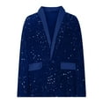 thumbnail image 5 of TKLPEHG Women's Evening Sparkle Sequins Open Front Balzers V Neck Long Sleeve Business Casual Blazer Jackets (Blue,XL), 5 of 6