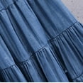 thumbnail image 5 of WOYY Big Girls Tiered Skirt Solid Color High Waist Casual A-Line Skirt, Sizes 5-12, 5 of 5