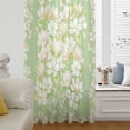 thumbnail image 5 of Spring Floral Sheer Curtains 54" Long, Watercolor Orchid Flowers Leaves Botanical Green Light Filering Curtains, Breathable Simi Curtain Privacy Drapes for Kitchen Bathroom Small Window Treatment, 5 of 9