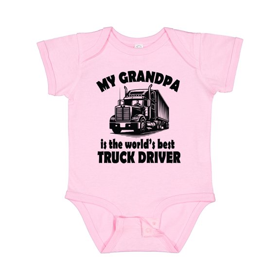 Inktastic Grandpa is Worlds Best Truck Driver Boys or Girls Baby Bodysuit