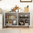 thumbnail image 4 of Costway Buffet Sideboard Mid Century Modern 4-Door Storage Cabinet 50" Accent Cabinet, 4 of 10