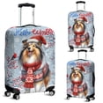 thumbnail image 2 of Hello Winter Collie Smiling in Red Scarf Hat Welcome Christmas Travel Luggage Cover Collie Dog Lover Gifts Idea Suitcase Dust Protective Decor - 00017, 2 of 5