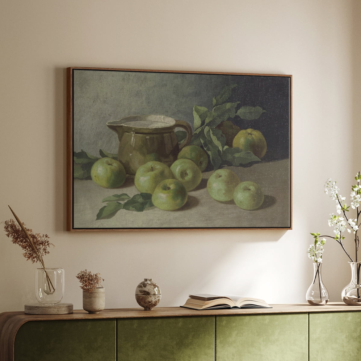 Vintage Botanical Print-LXXXVI By Wexford Home Framed in Walnut Wood Gallery Wrapped Canvas 25 in. x 37 in.