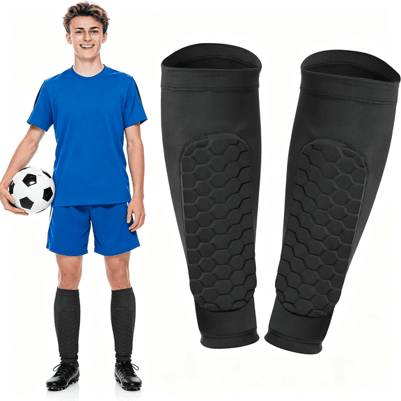 HIBIBUD Soccer Shin Guards,Shin Defenders for Kids Youth Adult Ski Shin Guards Pads for 2-18 Years Old Calf Compression Sleeve with Honeycomb Pads,Lightweight Calf Protective Gear for Football