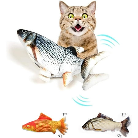 Electric Moving Cat Kicker Fish Toy, Realistic Flopping Fish, Wiggle ...