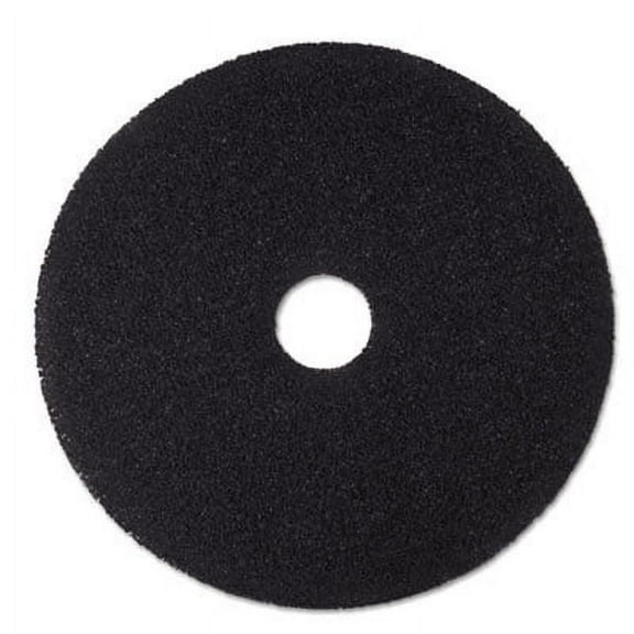 3M Low-Speed Stripper Floor Pad 7200, 16" Diameter, Black, 5/Carton