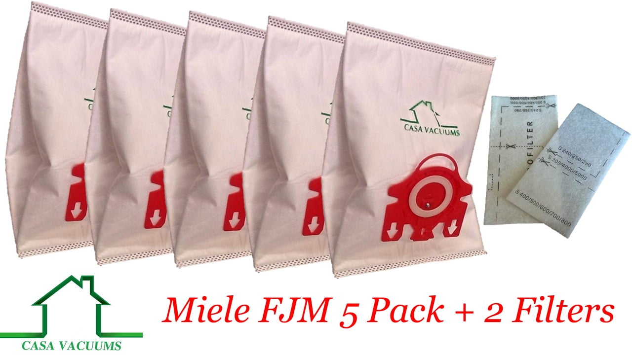 5 x Replacement Vacuum Cleaner Bags For Miele Classic C1 EcoLine Type:F/J/M 