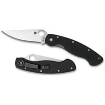 Spyderco Military Model Black Folding Pocket Knife Plain Blade Edge - C36GPE