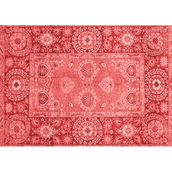 Ahgly Company Machine Washable Indoor Rectangle Oriental Red Traditional Area Rugs, 2' x 5'