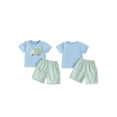 thumbnail image 2 of BemeyourBBs Boy Summer Outfit Truck Embroidery Short Sleeve T-Shirt Plaid Shorts, 2 of 9