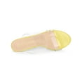 thumbnail image 4 of BLISSFUL STEP Women's Clear Slide Stiletto Heels Open Toe Slip On Sandals Yellow 7, 4 of 7