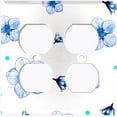 thumbnail image 3 of Metal Light Switch Plate Cover Blue Flowers Green Polka Dots FLW049, 3 of 13