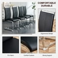 thumbnail image 3 of Sumdeal 63" Modern Faux Marble Dining Table Setsfor 6, 7 Piece Table and High Back Upholstered Chairs Set 6 for Kitchen, Living Room, Dining Room,Black, 3 of 8