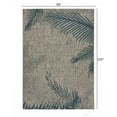 thumbnail image 2 of 8â€™ x 9â€™ Gray Palm Leaves Indoor Outdoor Area Rug, 2 of 9