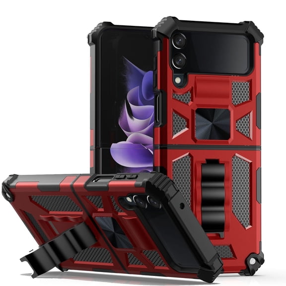 Military Grade Tough Ultra Rugged Hybrid Case for Samsung Galaxy Z Flip 4 - Red