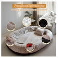 thumbnail image 3 of HeSLehs Human Dog Bed,71"x45"x14" Human Size Giant Dog Bed for Adults and Pets,Washable Faux Fur Cover Dog Bean Bag Bed for Humans with Blanket and Pillow,Camel, 3 of 8