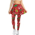 thumbnail image 2 of FUIALDOLGento Cartoon Dinosaur Snowman Skirted Leggings for Women Athletic Skirt with Leggings Yoga Pants Sport Full Length Pants Tennis Clothing,Size 3XL, 2 of 7