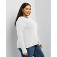 thumbnail image 2 of Hanes Originals Women's Long-Sleeve T-Shirt, Relaxed Fit (Plus Size) Eco White 2X, 2 of 4