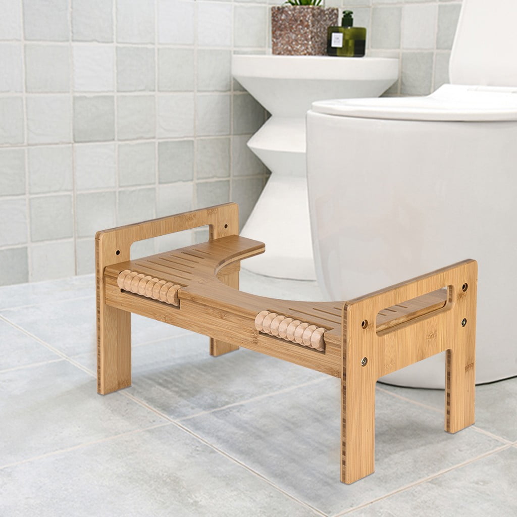 Adjustable Bamboo Squatting Toilet Stool Portable Bathroom Squatting Urinal