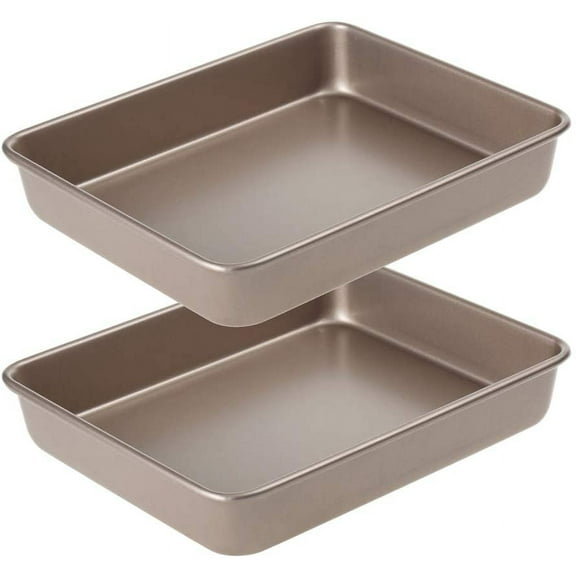 11 Inch Baking Sheets Pan Nonstick Set of 2, Cookie Sheet Replacement Toaster Oven Tray, Deep Size 2 inch Bakeware, Non Toxic & Heavy Duty & Easy Clean