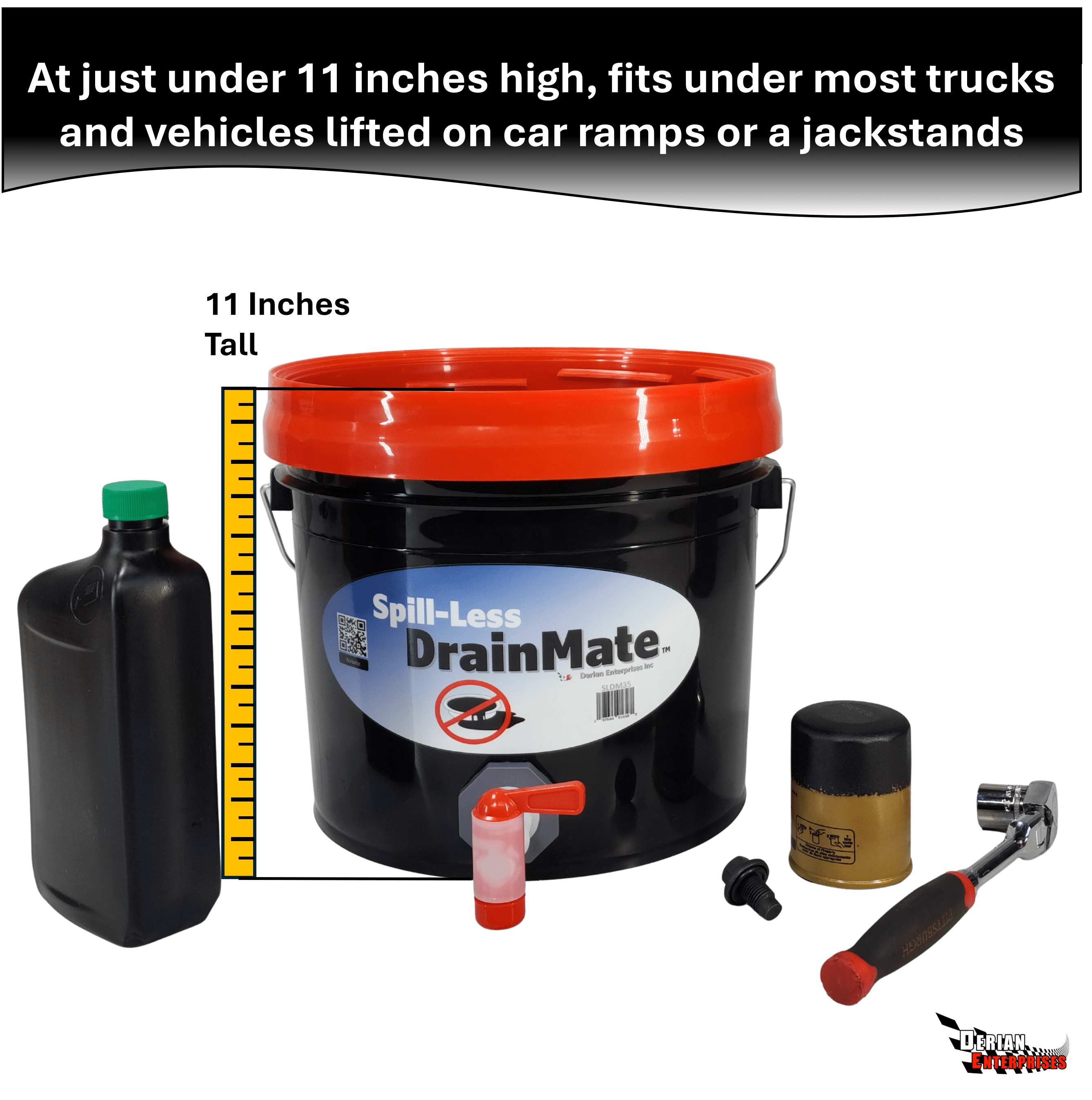 Spill-Less DrainMate™ 14 Quart Oil Drain Pan / Container - Made in USA