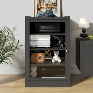 Small Deluxe Multimedia Storage Cabinet with Locking Shaker Doors