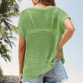 thumbnail image 4 of JIUKE Womens Crochet Tops Summer Short Sleeve Crew Neck Shirts Knit Hollow out Beach Cover up Tops, 4 of 7