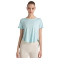 thumbnail image 4 of Conjunto de camiseta de manga corta para mujer, ropa deportiva holgada de poliéster con espalda calada, Top Sexy para Yoga, 4 of 4