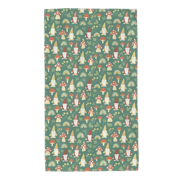 Balery Mushrooms Gnome Toalla de Microfibra Premium con Estampado – 27.5x16 pulgadas, Alta Absorción, Suave y Aterciopelada, Secado Rápido