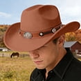 thumbnail image 1 of Unisex Western Cowboy Hat with Classic British Straight Brim for Outdoor Western Style Wear Timeless Ranch Accessory, 1 of 3