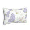 thumbnail image 7 of LNWH Rectangle Pillow Cover, Purple Butterflies White Background Cushion Covers Pillowcase for Couch Bedroom Sofa, 16"x24", 7 of 7