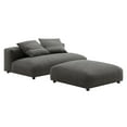 thumbnail image 4 of Solace Modular Upholstered Fabric Armless Loveseat and Ottoman Set in Charcoal, 4 of 10