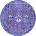 thumbnail image 1 of Ahgly Company Indoor Round Persian Blue Traditional Area Rugs, 5' Round, 1 of 4
