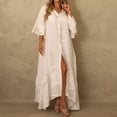 thumbnail image 1 of Vestido Largo Básico Impresión de vestido largo básico de gran tamaño para mujer elegante ropa diaria (blanco M) Cgtredaw Para estrenar, 1 of 1