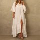 thumbnail image 3 of Vestido Largo Básico Impresión de vestido largo básico de gran tamaño para mujer elegante ropa diaria (blanco L) Cgtredaw para Mujer Blanco T XL, 3 of 6