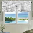 thumbnail image 3 of White Gray Marble Farmhouse Short Window Curtain Valances, Modern Minimalist Abstract Texture Rod Pocket Kitchen Valances for Living Room Bedroom Bathroom Cafe 42" x 12", 3 of 8