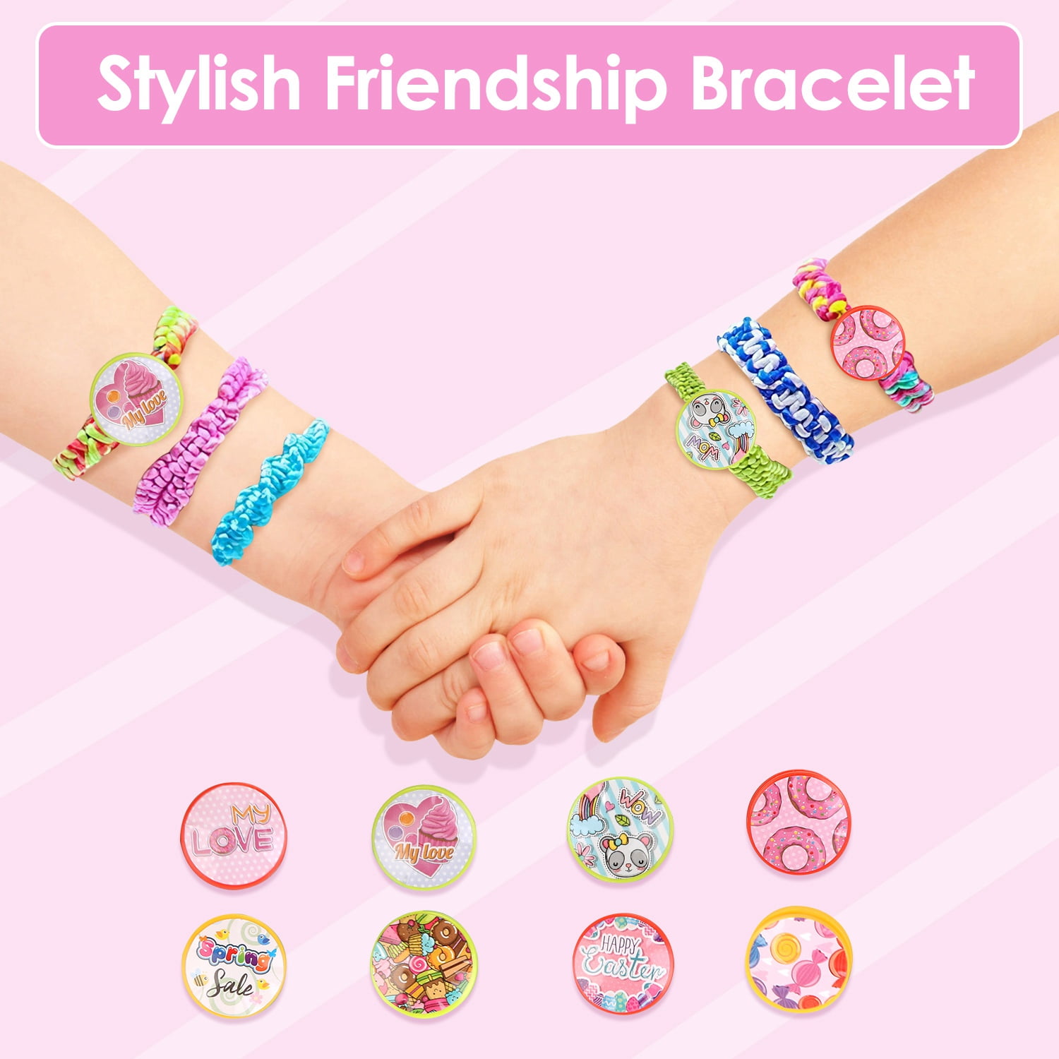 66Pcs DIY Charm Bracelet Making Kit with Gift Box, Jewelry Making Kit for 6-12 Years Old Kids