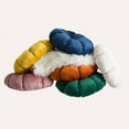 thumbnail image 4 of Nvzi Round Cushions Pillows Solid Color Velvet Chair Sofa Pumpkin Throw Pillow Pleated Round Pillow for Home Bed Car Decor Floor Pillow Cushion(Blue,Diameter 15), 4 of 4