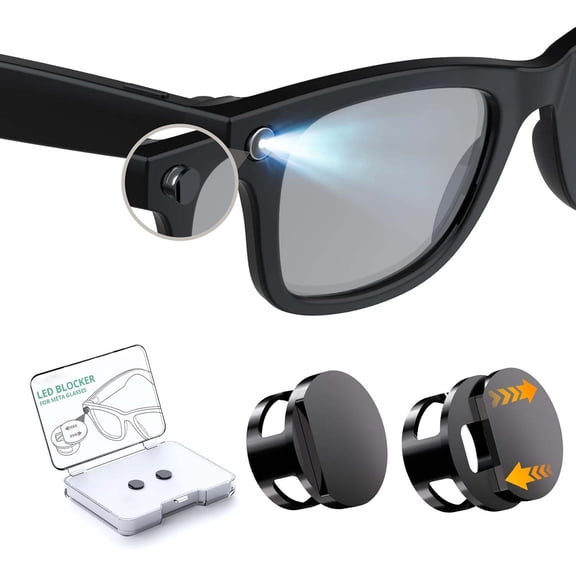2 Pcs Blocking Covers Compatible with Ray-Ban Meta Wayfarer/Skyler/Headliner (Gen 2) & Oakley Meta HSTN Smart Glasses Accessories Adjustable Reusable Blackout Covers
