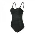 thumbnail image 1 of Women‘s Summer One Piece Tummy Control Swimwear Boyleg Ruched Swimsuit Stripes XL, 1 of 6