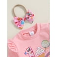 thumbnail image 6 of Suealasg Toddler Kids Baby Girl Birthday Outfit Long Sleeve Ruffle Cake Lollipop Embroidery Tops Tiered Skirt Headband Set 1T 2T 3T 4T Little Girl 3Pcs Fall Winter Clothes, 6 of 7