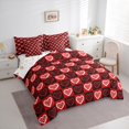 thumbnail image 3 of Feelyou Romantic Love Heart Twin Bedding Sets 7-Piece, Winter Christmas Snowflake Bedding Comforter Set, Kawaii Cartoon Buffalo Reversible Sheet Sets, Lightweight Room Decor, 3 of 7