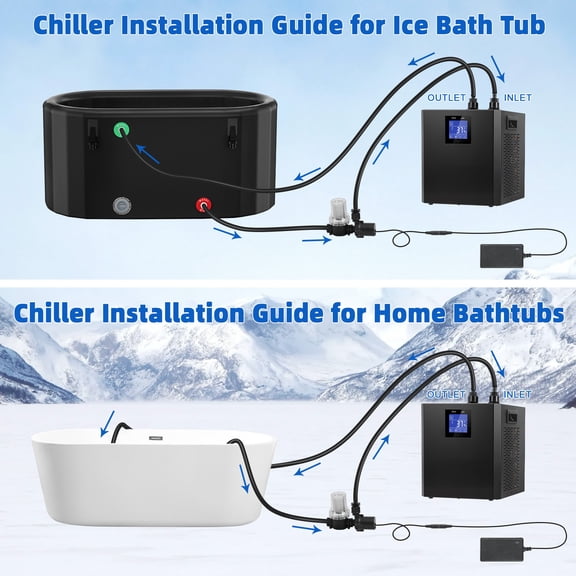 SHUO Y - Water Chiller System with LED Display, Water Pump, Remote Control, Pipe, for Fish Tank Household, 87 Gallon Ice Bath Chiller, 1/3HP Ice Bath Water Chiller for Cold Plunge Tub