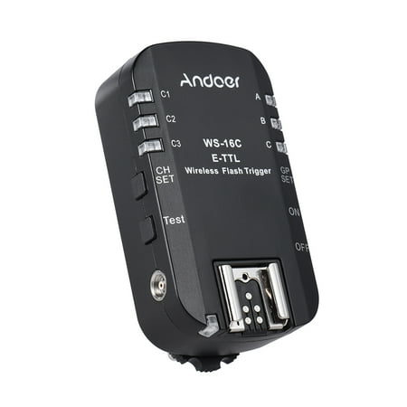 Andoer WS-16C E-TTL Wireless Flash Trigger Transceiver 2.4GHz 1/8000s High Speed (Best High Speed Camera For The Money)