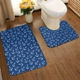 thumbnail image 2 of Honeii Nautical Anchors Pattern Bathroom Anti-Skid Pad Bathroom Mat Vintage Seamless Pattern Not-Slip Toilet Rug Set, 2 of 6