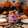 thumbnail image 5 of KKOUHVY Halloween Candy Bags, Reusable Fabric Trick or Treat Bags, Plaid Halloween Ghost Pumpkin Buckets for Candies Snacks Gift Party Decor, Purple, 5 of 7